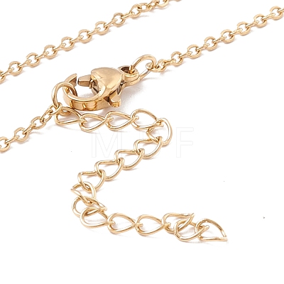 Natural Shell Heart Pendant Necklace with 304 Stainless Steel Chains for Women NJEW-C016-07G-1