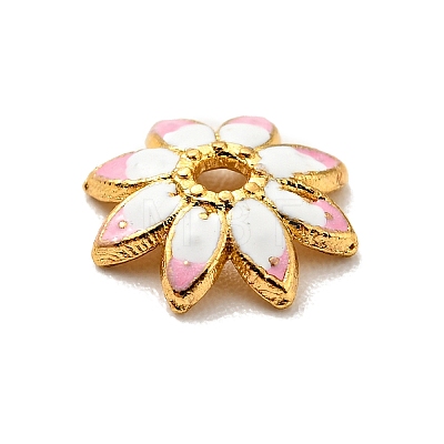 Multi-Petal Alloy Enamel Bead Caps FIND-G029-02G-06-1