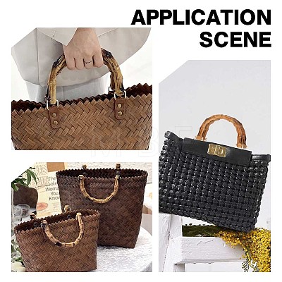 Arch Shaped Plastic Imitation Bamboo Bag Handles FIND-WH0111-303B-1