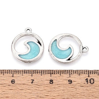 Ocean Theme Alloy Enamel Pendants ENAM-CJC0022-14B-AS-1