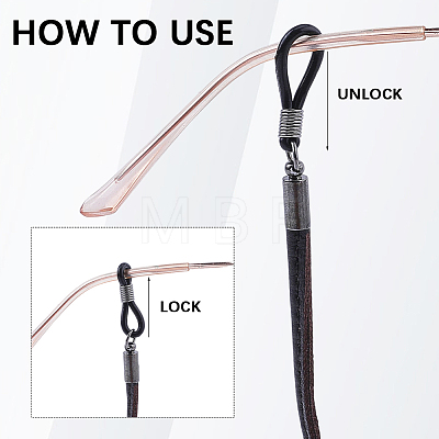 Leather Eyeglass Necklace Strap AJEW-CL0005-06A-1