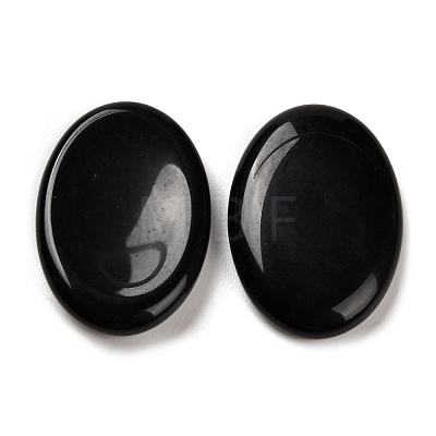 Natural Obsidian Oval Worry Stone G-R487-01H-1