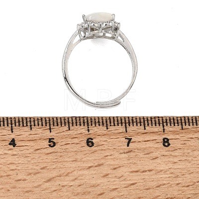 Brass Micro Pave Cubic Zirconia Finger Rings CU-CBA260E-04P-1