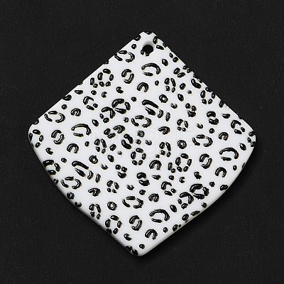Leopard Pattern Opaque Acrylic Pendants SACR-P014-06A-1