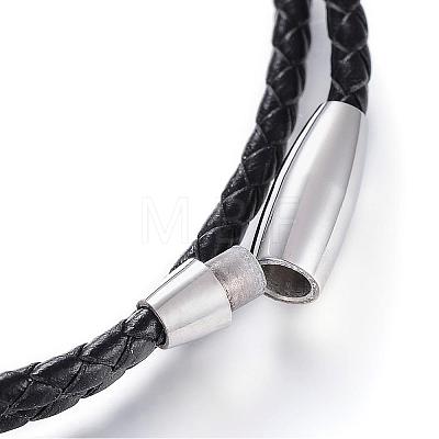 Leather Cord Wrap Bracelets BJEW-K141-09A-1