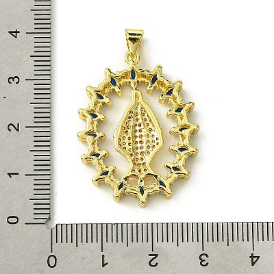 Brass Micro Pave Colorful Cubic Zirconia Pendants KK-H472-51F-G-1