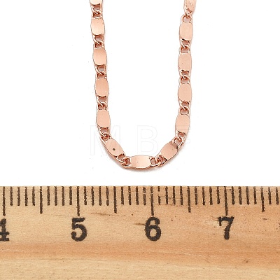 Brass Oval Link Chain Necklaces for Women NJEW-D302-26RG-1