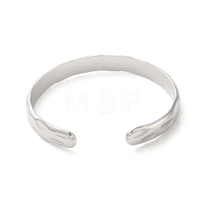304 Stainless Steel Textured Cuff Bangles BJEW-A003-04P-1