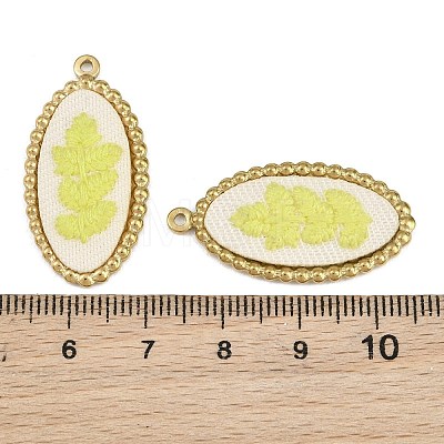 304 Stainless Steel & Embroidered Pendants SA-CBA1ED9-10G-1