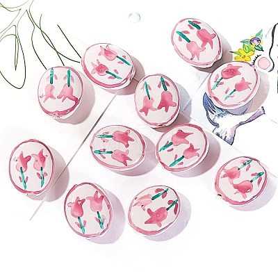Handmade Porcelain Glazed Beads PW-WG20130-07-1