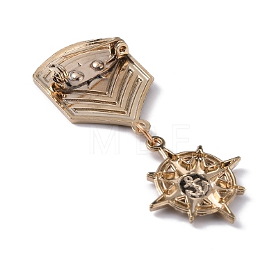 Star & Anchor Zinc Alloy Pendant Lapel Pin JEWB-WH0028-05C-1