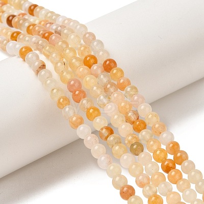 Natural Topaz Jade Bead Strands G-K153-B22-4mm-1