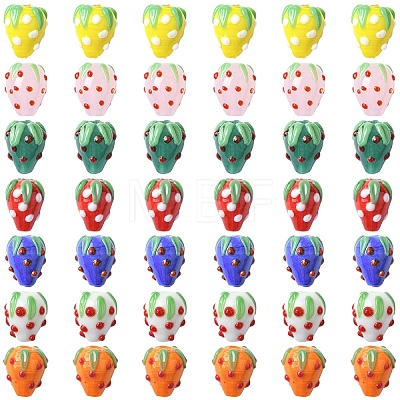 20Pcs Handmade Lampwork Bumpy Beads LAMP-YW0001-81-1
