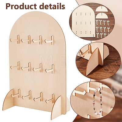 Arch Shaped Wood Bracelet Display Stands BDIS-WH0007-02-1