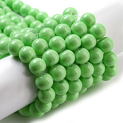 Painted Glass Bead Strands DGLA-S071-8mm-20-1