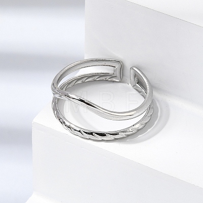 304 Stainless Steel Cuff Open Rings RJEW-P188-02D-P-1