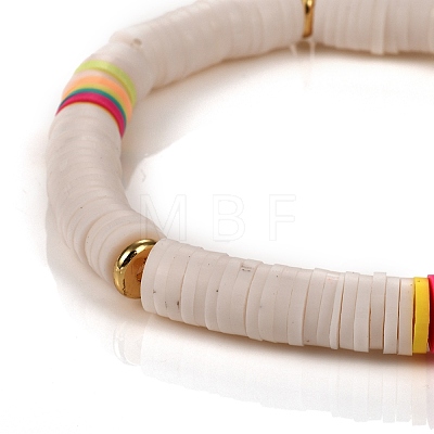 Handmade Polymer Clay Heishi Beads Stretch Bracelets BJEW-JB05304-01-1