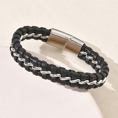 Braided Microfiber Leather Cord Bracelets BJEW-C153-01E-1