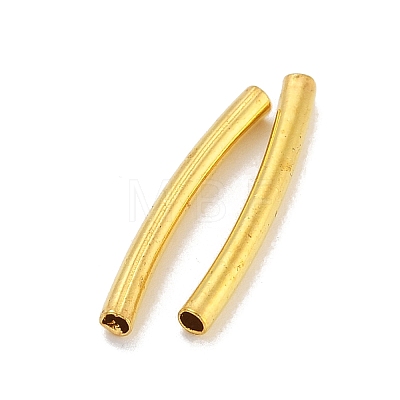 Brass Curved Tube Beads KK-B120-04F-G-1