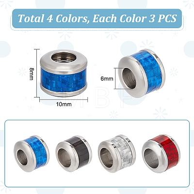 Unicraftale 12Pcs 4 Colors 304 Stainless Steel Beads STAS-UN0047-89-1