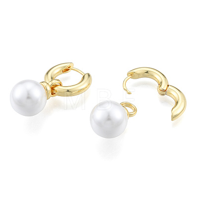ABS Plastic Pearl Dangle Hoop Earrings X-EJEW-N011-106LG-1