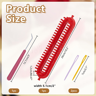Oval Plastic Long Knitting Loom DIY-WH0591-593-1