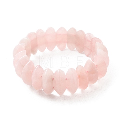 Bicone Natural Rose Quartz Beads Stretch Bracelets for Women BJEW-C097-05C-1