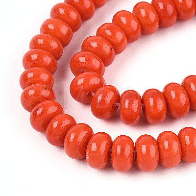 Opaque Spray Painted Glass Beads GLAA-ZX008-8mm-18M-1