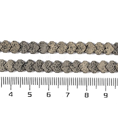 Electroplated Natural Lava Rock Beads Strands G-Q1009-G01-02D-1