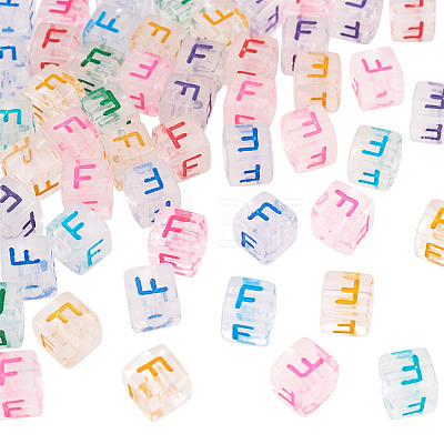 50Pcs Acrylic European Beads MACR-TADJ0001-13F-1