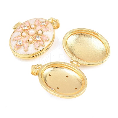 Brass Locket Pendants KK-D232-08G-1