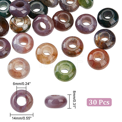 30Pcs Natural Indian Agate Beads G-AR0005-35-1
