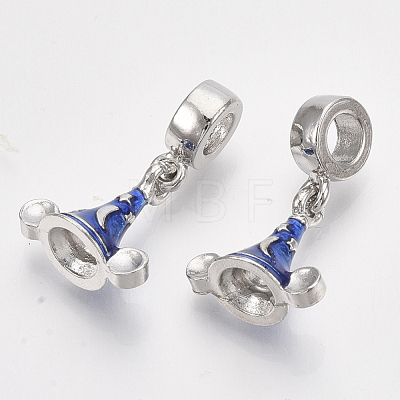 Platinum Plated Alloy European Dangle Charms MPDL-S067-51-1