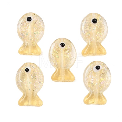 Handmade Foil Lampwork Fish Beads FOIL-Z001-01K-1