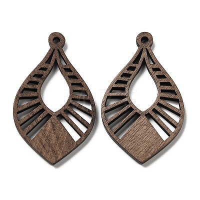 Walnut Wood Hollow Pendants WOOD-G018-07-1-1