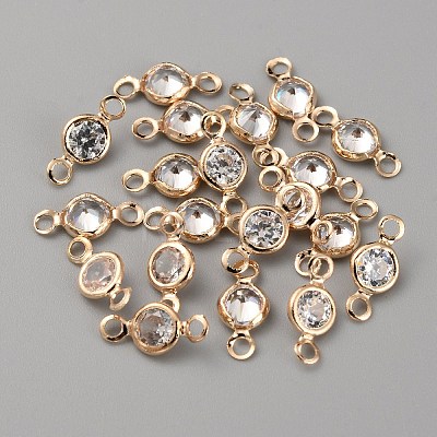 Alloy Clear Cubic Zirconia Connector Charms FIND-WH0128-11C-KCG-1