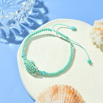 Porcelain Tortoise Braided Bead Bracelets BJEW-JB10058-03-1