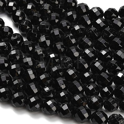 Natural Black Tourmaline Beads Strands G-H329-E02-10mm-1