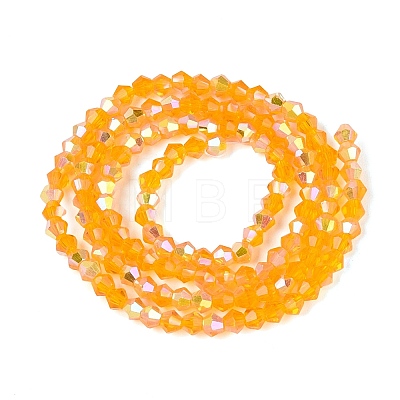 AB Color Plated Transparent Glass Beads Strands GLAA-G127-01L-1