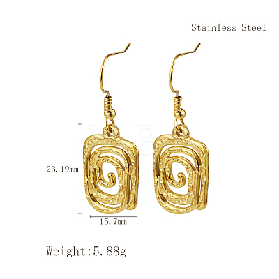 Stylish Stainless Steel Spiral Pendant Dangle Earrings for Daily Wear NP0587-1-1