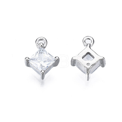Long-Lasting Plated 925 Sterling Silver Cubic Zirconia Charms STER-ZX003-01P-NF-1