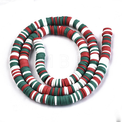 Handmade Polymer Clay Beads Strands CLAY-R089-6mm-091-1