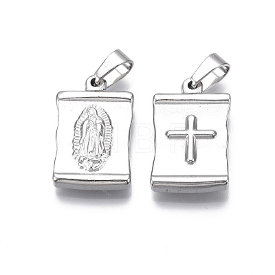 Non-Tarnish 304 Stainless Steel Lady of Guadalupe Pendants STAS-R112-003-1