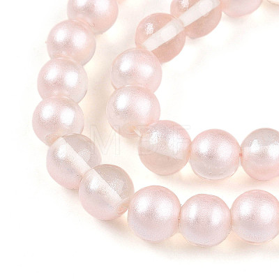 Baking Paint Transparent Glass Beads Strands DGLA-N011-8mm-03-1