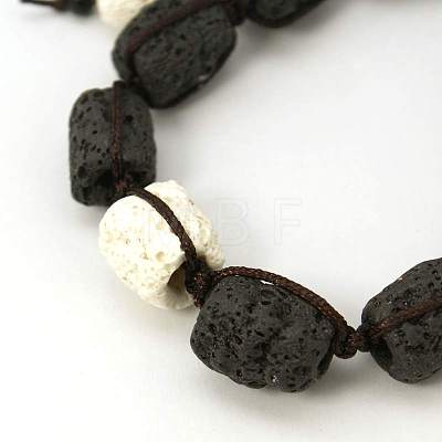 Lava Rock Beads Bracelets BJEW-D257-2-1
