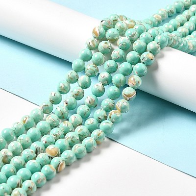 Synthetic Turquoise and Sea Shell Assembled Beads Strands X-G-D482-01C-08-1