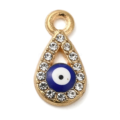 Alloy Enamel Rhinestone Glass Pendants ENAM-U003-02G-09-1