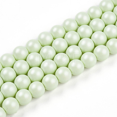 Baking Painted Pearlized Glass Pearl Bead Strands HY-N002-6mm-B02-1