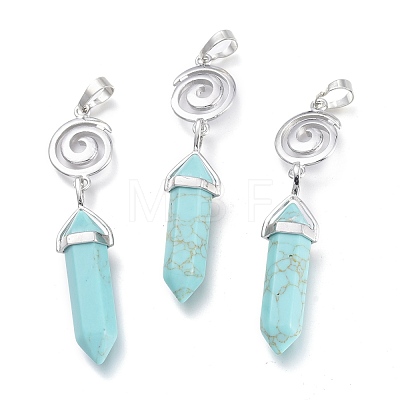 Synthetic Turquoise Pointed Big Pendants G-D0021-01P-24-1