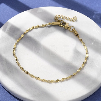 304 Stainless Steel Link Chain Bracelets for Women BJEW-F488-21G-04-1